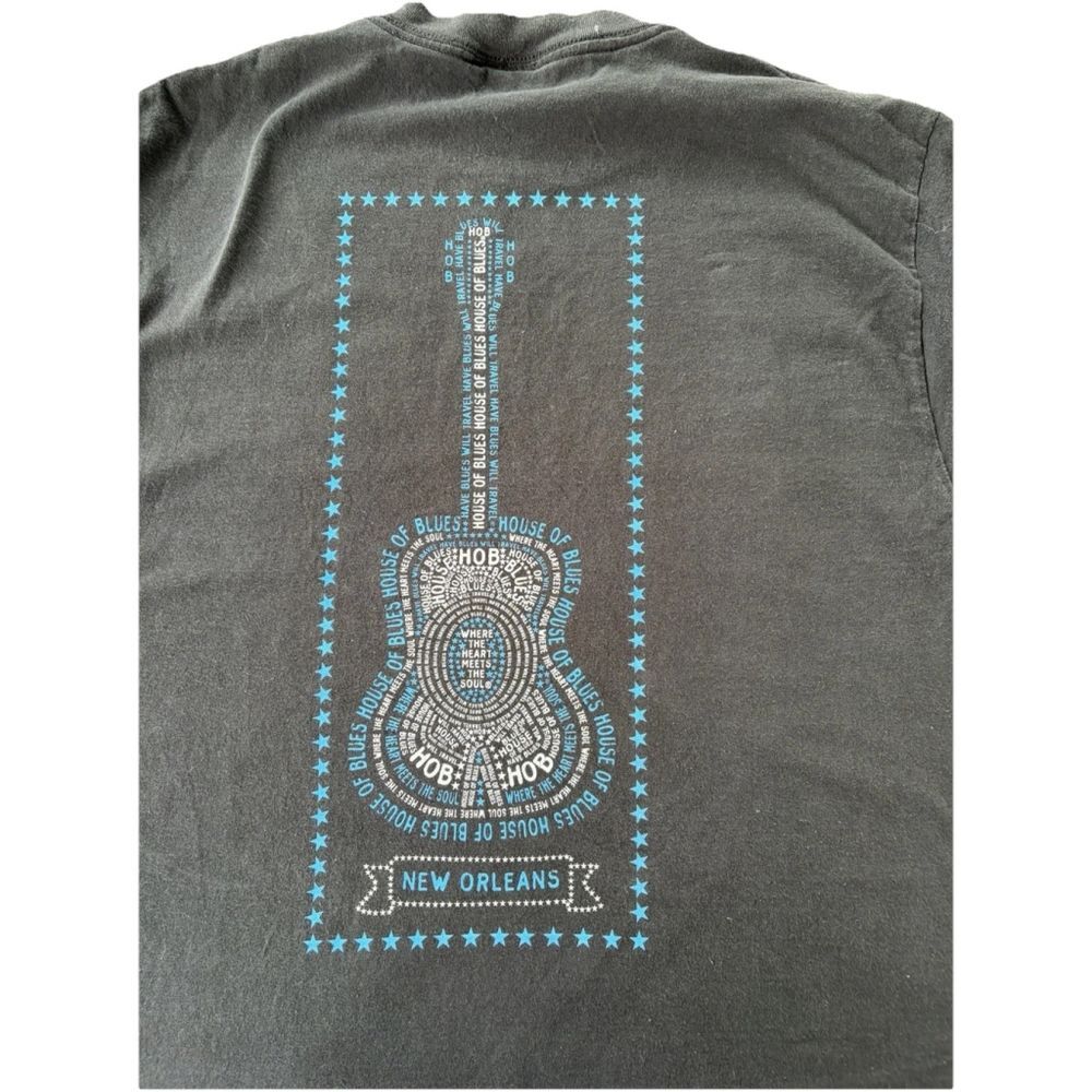 House of Blues New Orleans T Shirt Mens XL Black Guitar Graphic Music Venue